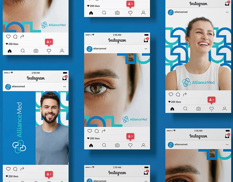 Branding da Alliance Med, empresa da área médica